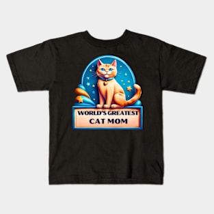 World’s Greatest Cat Mom Kids T-Shirt